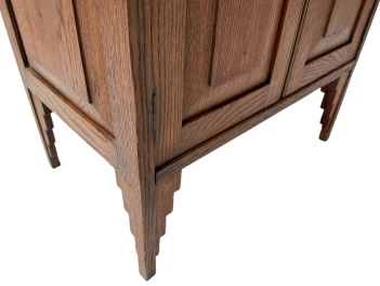 Art Deco Amsterdamse School Cabinet with Black Lacquered Top, 1920s